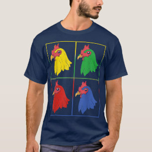 Poultry Bird Colourful Farm Animal Farmer Pop Art T-Shirt