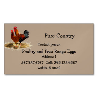 Poultry, Chicken, Eggs Free Run, Organic Magnetic Business Card