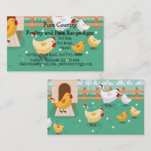 Poultry, Chicken Farm Eggs Free Run, Organic Busi Business Card