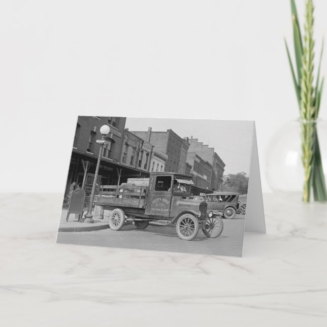 Poultry Delivery Truck, 1926 Card (Front)