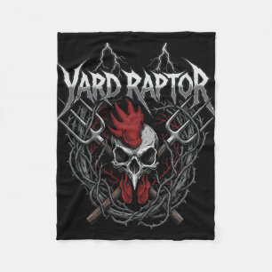 Poultry Famer Yard Raptor Skull Farm Chicken  Fleece Blanket