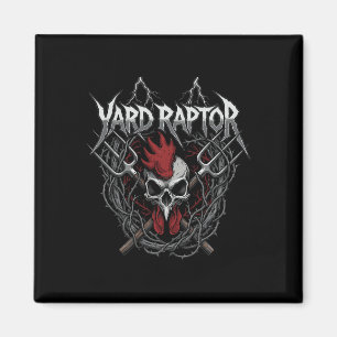 Poultry Famer Yard Raptor Skull Farm Chicken Magnet