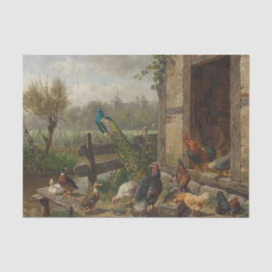 Poultry Farm by Carl Jutz Tissue Paper