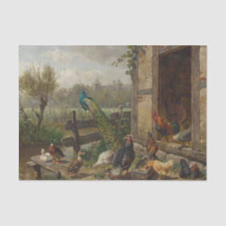 Poultry Farm by Carl Jutz Tissue Paper