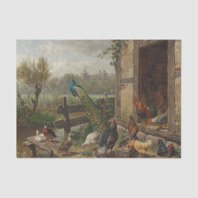 Poultry Farm by Carl Jutz Tissue Paper (Front)