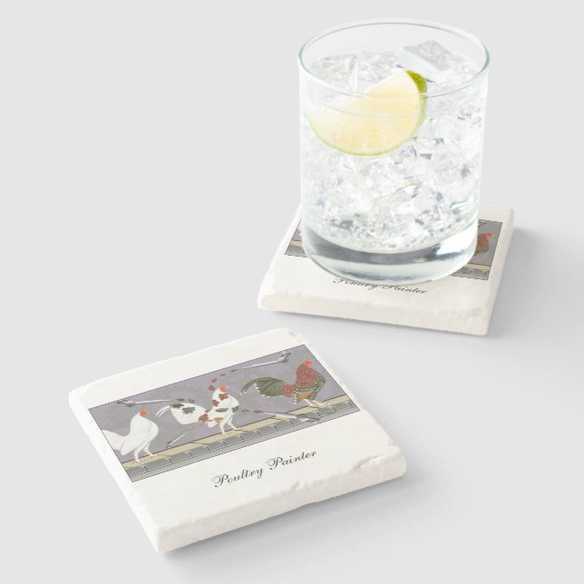 Poultry Painter Stone Coaster (Side)