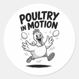 Poultry Pun Chicken Lover Hen Rooster Ranch Classic Round Sticker