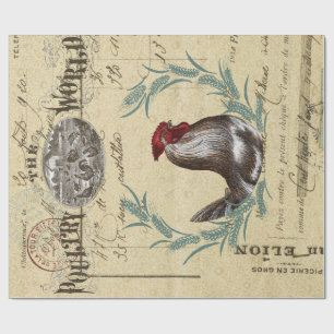 Poultry World Decoupage Poster Wrapping Paper