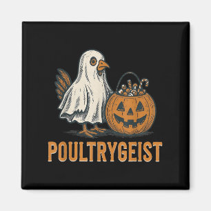Poultrygeist Chicken Ghost Pumpkin Costume Hallowe Magnet