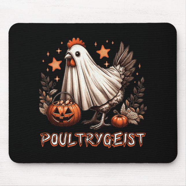 Poultrygeist Chicken Ghost Pumpkin Costume Hallowe Mouse Pad (Front)