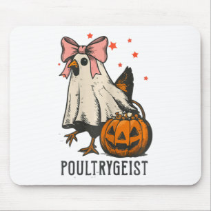 Poultrygeist Funny Chicken Ghost Halloween Spooky Mouse Pad