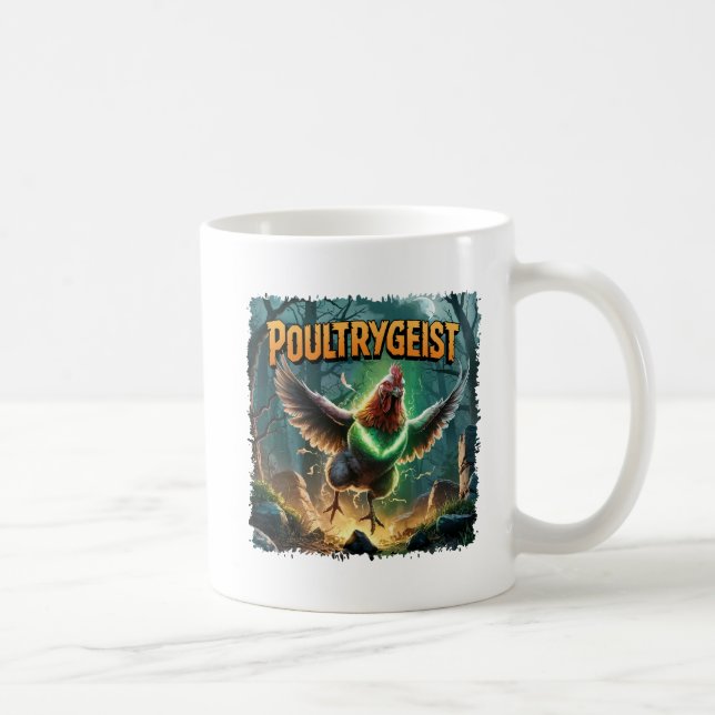 Poultrygeist Illustration – Poultry Poltergeist Coffee Mug (Right)
