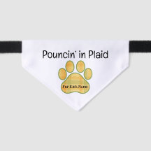 Pouncin’ in Plaid – Personalised Fall Cat Bandanna