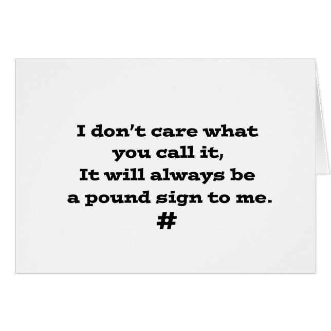 Pound Sign (Front Horizontal)