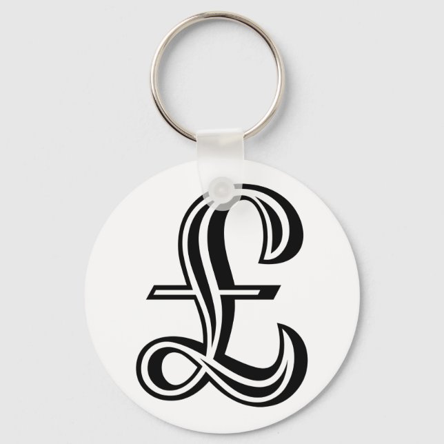Pound Sign - Black Key Ring (Front)