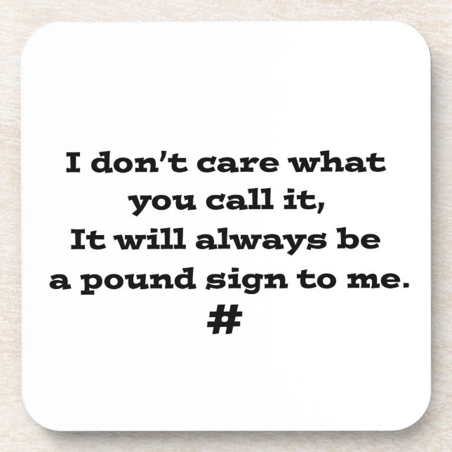 Pound Sign Coaster (Front)