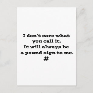 Pound Sign Postcard
