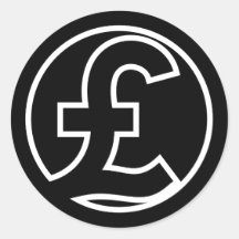 Pound Sterling Symbol currency in black circle