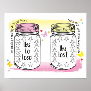 Pounds Lost Motivational Slimming Weight Loss Poster