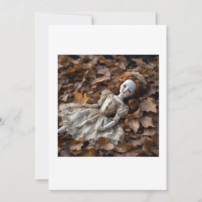 poupée ancienne dans la foret halloween  invitation (Front)