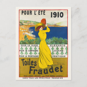 Pour l'ete. Toiles Fraudet Vintage Poster 1910 Postcard