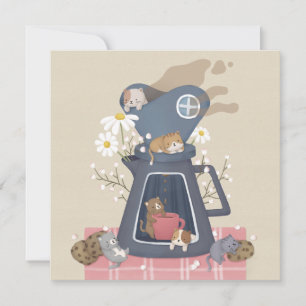 Pour-over Coffee Dripper & Kittens Thank You Card