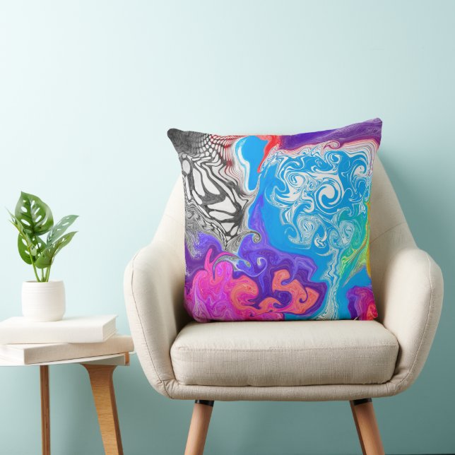 Pour Paint Effect Digital Art   Cushion (Chair)