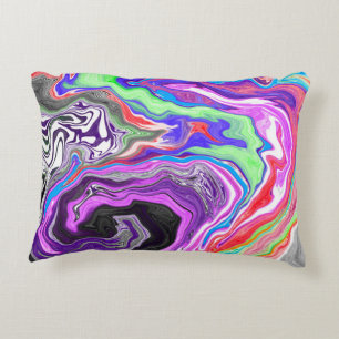 Pour Paint Effect Marble Digital Art    Decorative Cushion