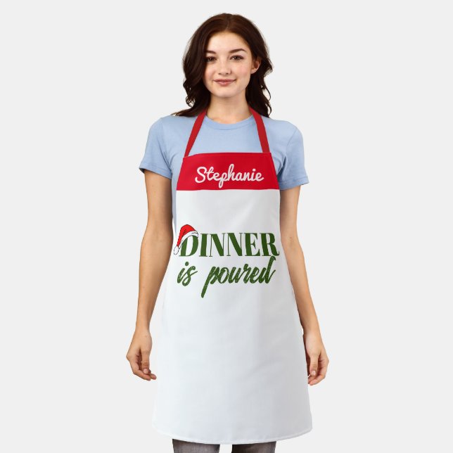 Pour Some Fun Christmas Apron - Personalised Chef! (Worn)