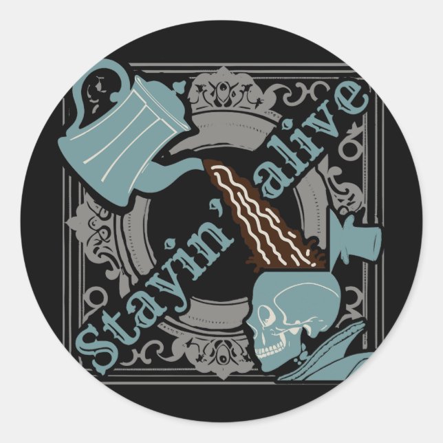 Pour the coffee in! classic round sticker (Front)