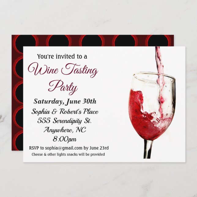 Pour Wine Tasting Party Invitation (Front/Back)