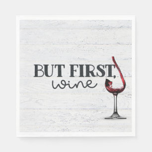 Poured Red Wine On Whitewashed Wood Napkin