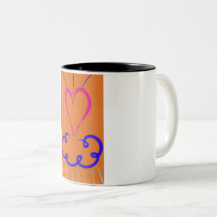 Pouring love White background Two-Tone coffee mug