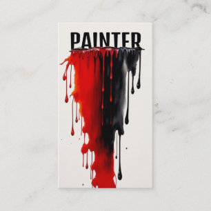 Pouring Red and Black Painter Business Card