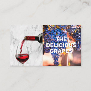 Pouring Red Wine Wine Grapes Business Card