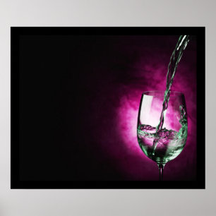 pouring wine - purple print