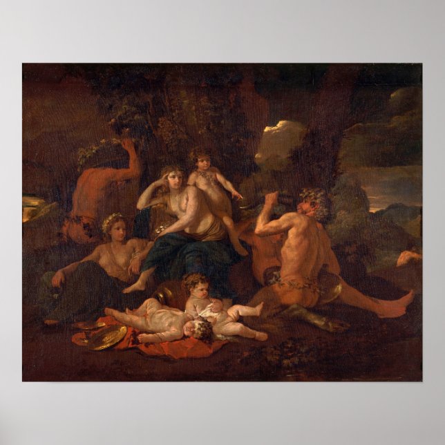 Poussin - Childhood Of Bacchus Poster (Front)