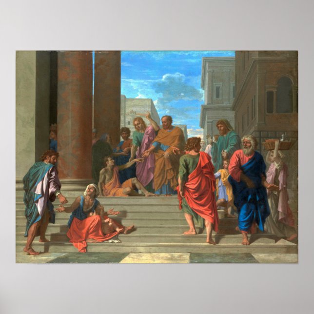 Poussin - Saints Peter And John Healing The Lame … Poster (Front)