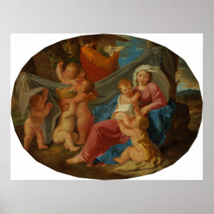 Poussin - The Rest On The Flight Into Egypt Poster
