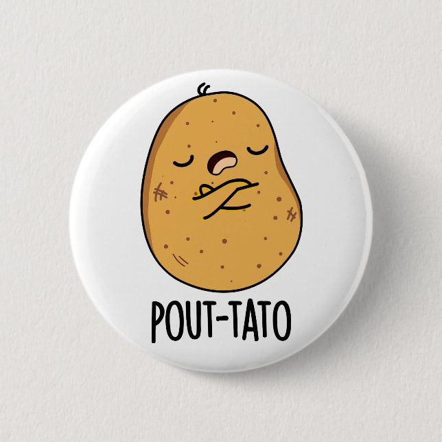 Pout-tato Funny Potato Pun  6 Cm Round Badge (Front)