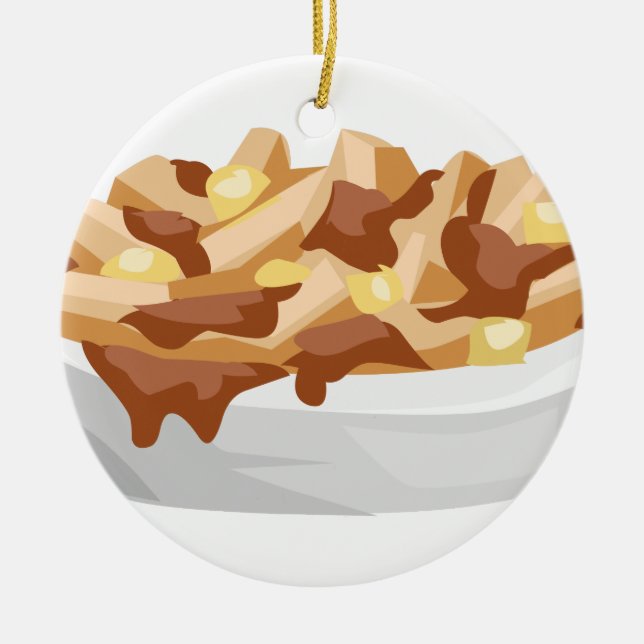poutine ceramic tree decoration (Front)