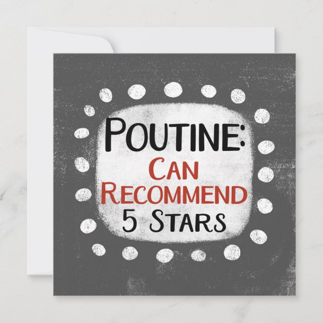 Poutine Review 5 Stars Greeting Card (Front)