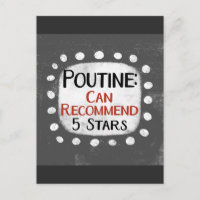 Poutine Review 5 Stars Postcard