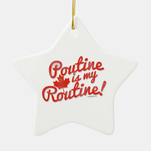 Poutine Thats my Routine Ceramic Tree Decoration (Front)