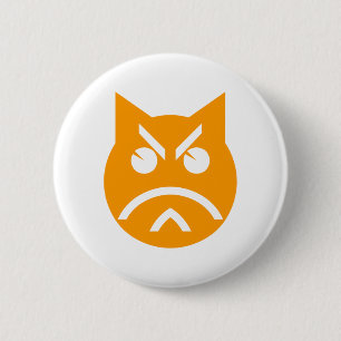 Pouting Emoji Cat 6 Cm Round Badge