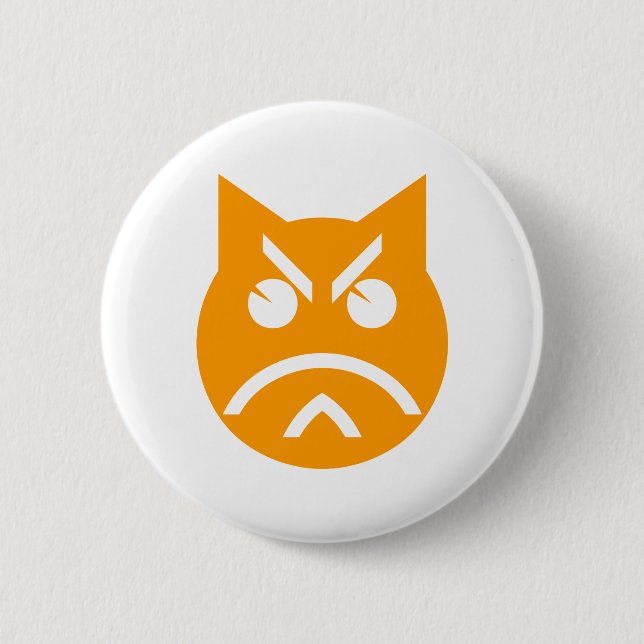 Pouting Emoji Cat 6 Cm Round Badge (Front)