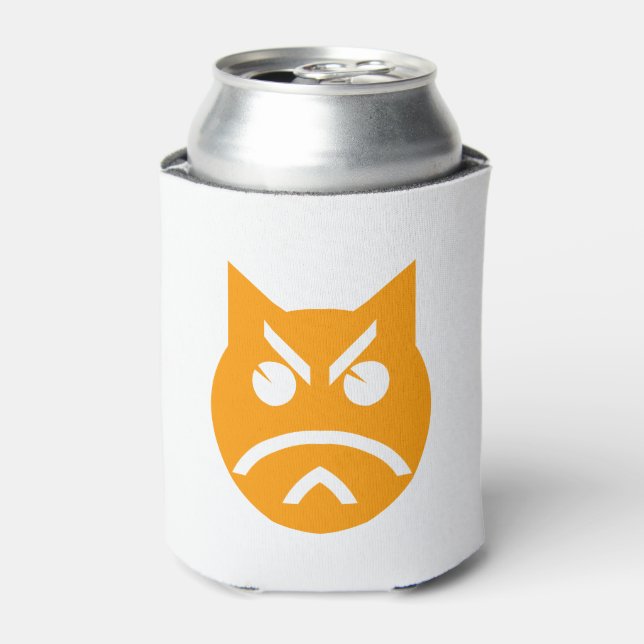 Pouting Emoji Cat Can Cooler (Can Front)