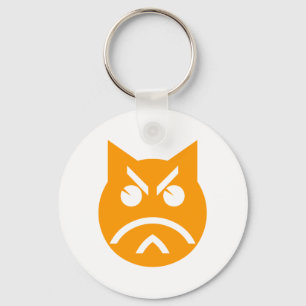 Pouting Emoji Cat Key Ring