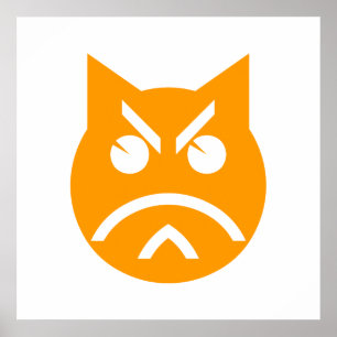 Pouting Emoji Cat Poster