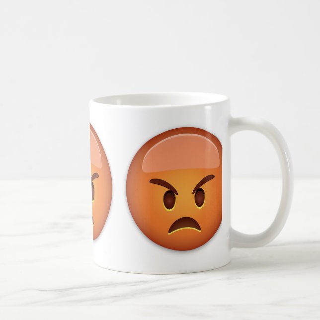 Pouting Face Emoji Coffee Mug (Right)